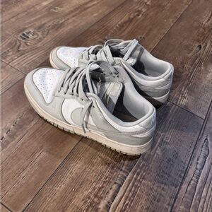 White and Gray Low-Top Sneakers